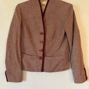 Casual Corner Burgundy and Black Women's Blazer